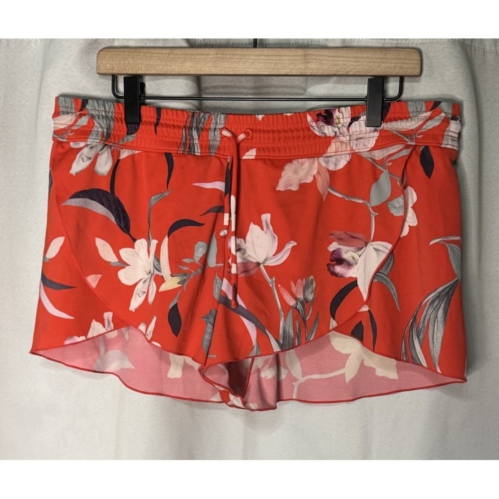 Athleta Women's Swim Shorts Tropical Size 6 Orange Iris Garden Swim